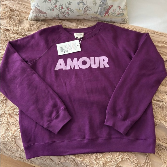 Sézane purple AMOUR sweathshirt - size L- NWT - Picture 2 of 3